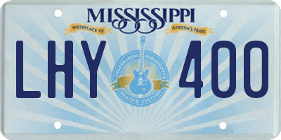 MS license plate LHY400