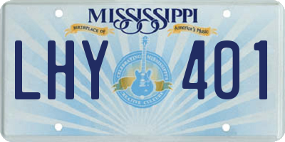 MS license plate LHY401