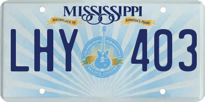MS license plate LHY403