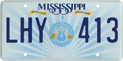 MS license plate LHY413