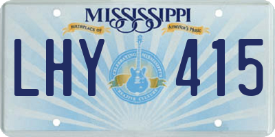 MS license plate LHY415
