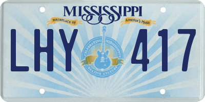 MS license plate LHY417