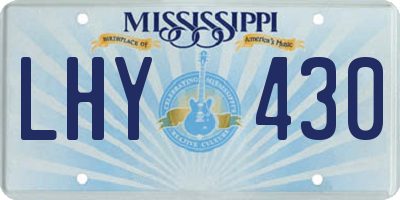 MS license plate LHY430