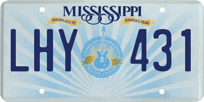 MS license plate LHY431
