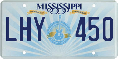 MS license plate LHY450