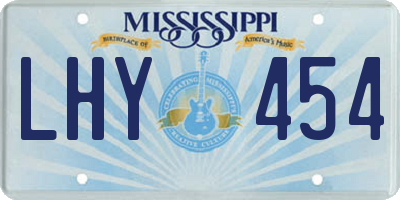 MS license plate LHY454