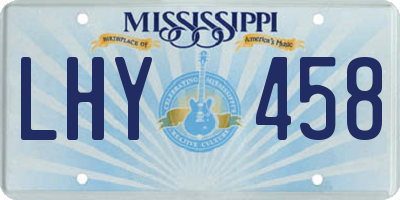 MS license plate LHY458