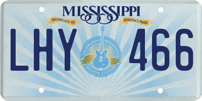 MS license plate LHY466