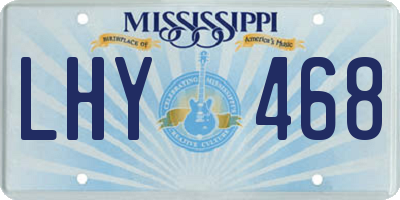 MS license plate LHY468