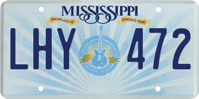 MS license plate LHY472
