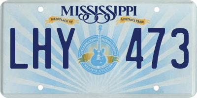 MS license plate LHY473