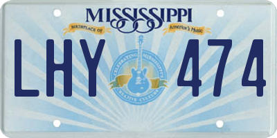 MS license plate LHY474