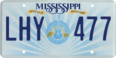 MS license plate LHY477