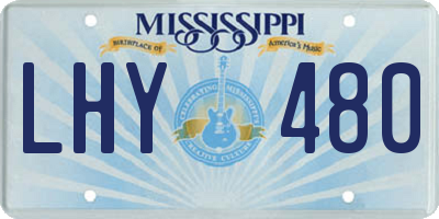 MS license plate LHY480