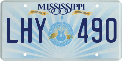 MS license plate LHY490