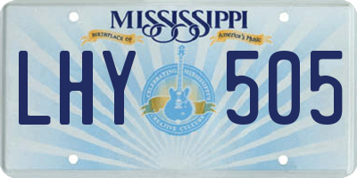 MS license plate LHY505