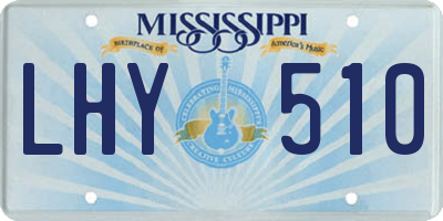 MS license plate LHY510