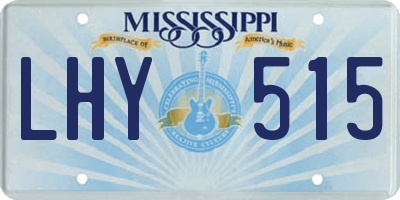 MS license plate LHY515