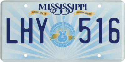 MS license plate LHY516