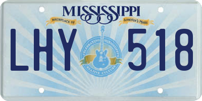 MS license plate LHY518