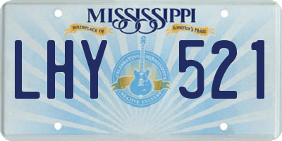 MS license plate LHY521
