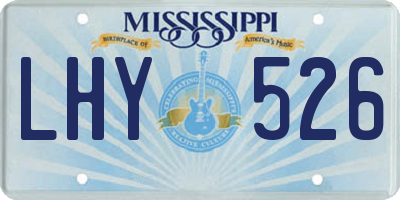 MS license plate LHY526