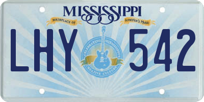 MS license plate LHY542