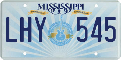 MS license plate LHY545