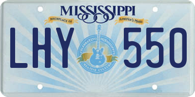 MS license plate LHY550