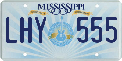 MS license plate LHY555