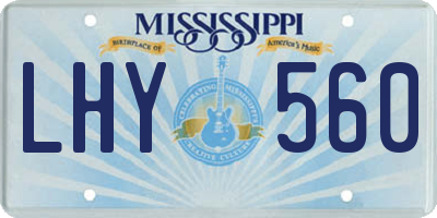MS license plate LHY560