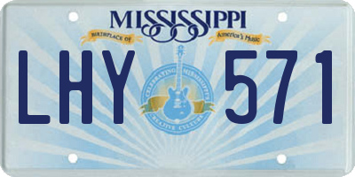 MS license plate LHY571