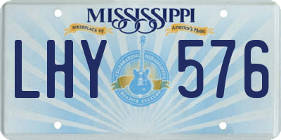 MS license plate LHY576