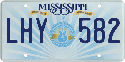 MS license plate LHY582