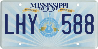 MS license plate LHY588