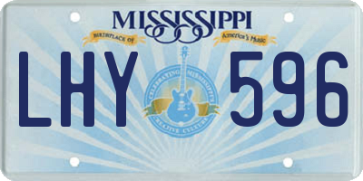 MS license plate LHY596