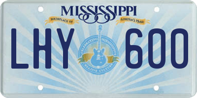 MS license plate LHY600