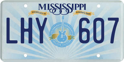 MS license plate LHY607