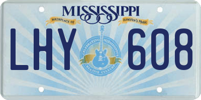 MS license plate LHY608