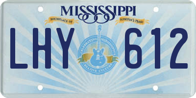 MS license plate LHY612