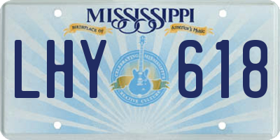 MS license plate LHY618