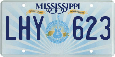 MS license plate LHY623