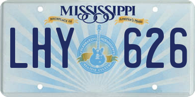 MS license plate LHY626