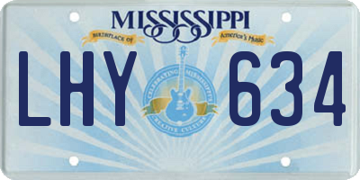 MS license plate LHY634