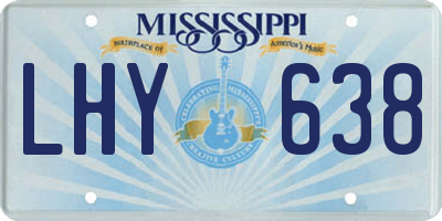 MS license plate LHY638