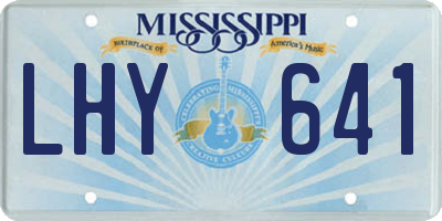MS license plate LHY641