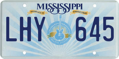 MS license plate LHY645