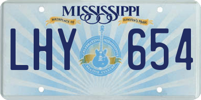 MS license plate LHY654