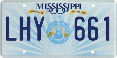 MS license plate LHY661