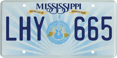 MS license plate LHY665